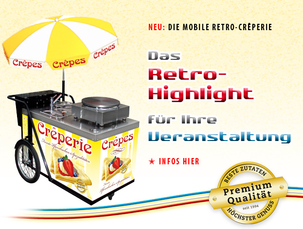 Der himmlische Duft zaubert sofort ein sanftes L�cheln auf alle Gesichter. Wenige Schritte sp�ter erblickt man den Cr�pes-Stand, und die Kinder rennen los. Eine s��e Liebe, die ewig w�hrt. �ber alle Generationen...